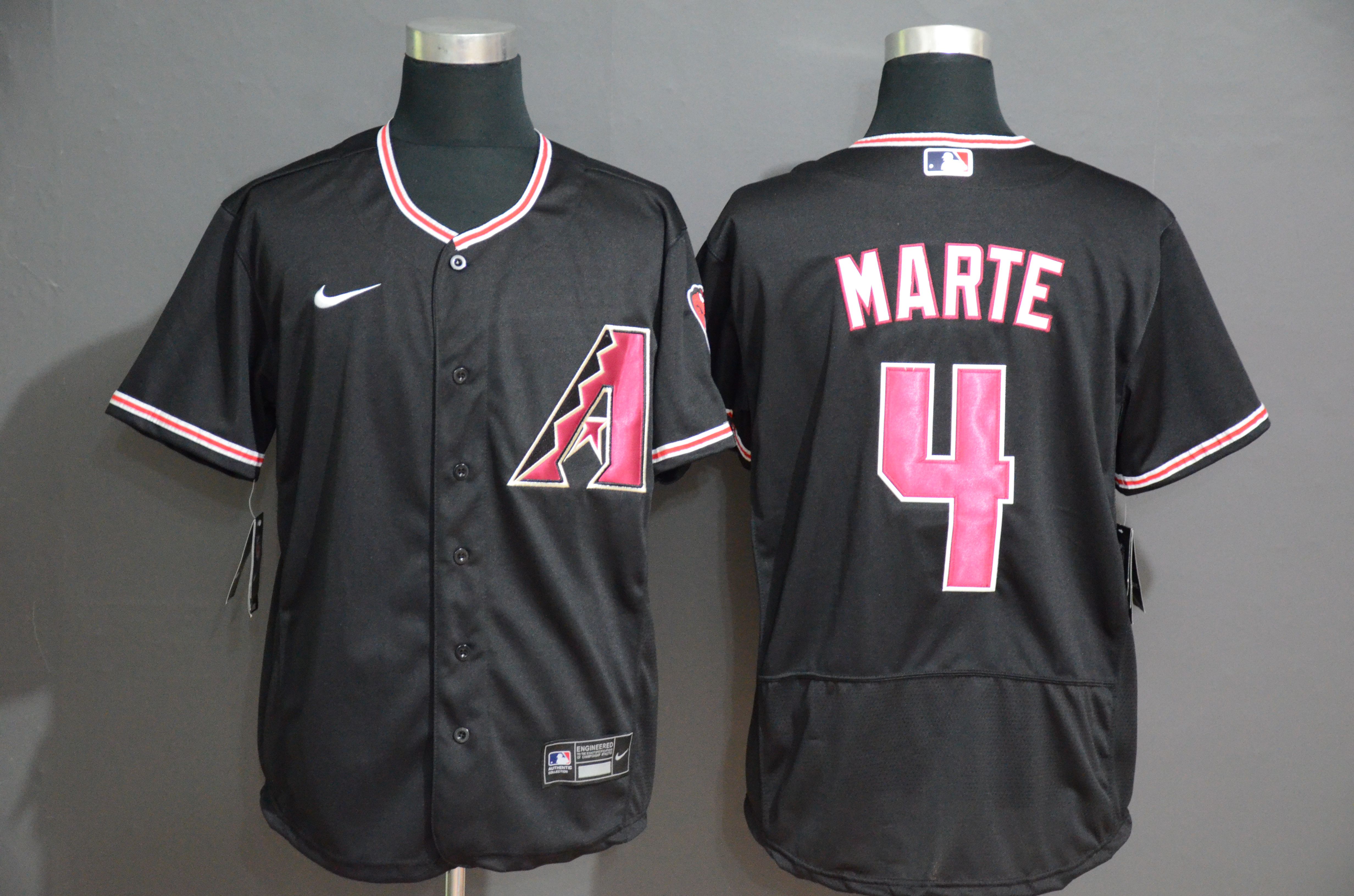 Men Arizona Diamondback #4 Marte Black Nike Elite MLB Jerseys->st.louis cardinals->MLB Jersey